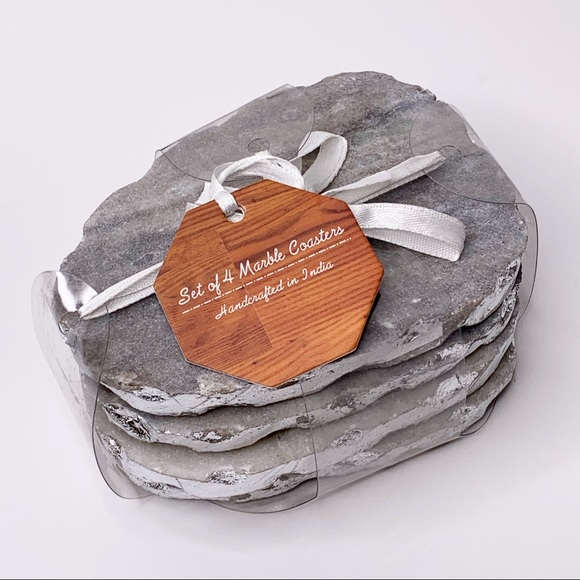 Other - Handcrafted Genuine Marble Coasters Set of Four